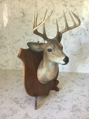 Orn-A-Craft, Harzkreide Hirsch Statue Wandhängend, 1945 ~ 10 Punkt BUCK 13" - Bild 2 von 6