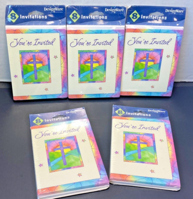 NEW Designware ''You're Invited'' Christian Invites Baptisms 5 packages~40 total