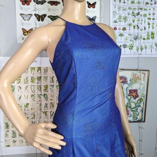 1990s Vintage Zum Zum Prom Dress Purple Mesh Glitter Mermaid y2k Jrs Size 5 - Picture 9 of 10