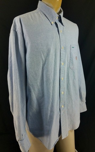 Vintage Tommy Hilfiger Denim Jean Shirt 90s Mens Large Lion Crest Button Front - Picture 4 of 11