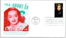 #4350 LEGENDS OF HOLLYWOOD ACTRESS BETTE DAVIS STAMP FIRST DAY OF ISSUE FDC