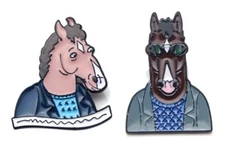 Bojack Horseman Cartoon Characters 2 Piece Enamel Metal Logo Pin Set