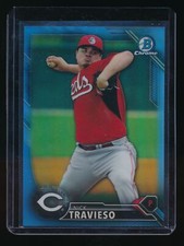 NICK TRAVIESO 2016 BOWMAN CHROME PROSPECTS BLUE TWITTER RC REFRACTOR #/15 *REDS*