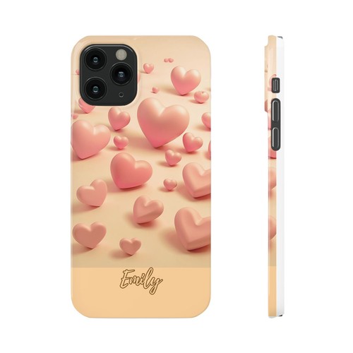 Personalized Heart Slim Case, Cute Phone Cover, Trendy Tech - 第 44/47 張圖片