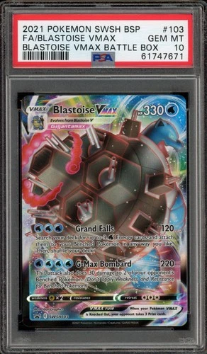 Pokemon Blastoise VMAX Battle Bx. Black Star Full Art Promo SWSH103 PSA 10