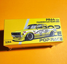 Pop Race PR64-250 1:64 Pandem Datsun 620 Diecast Model Car Yellow Unopened