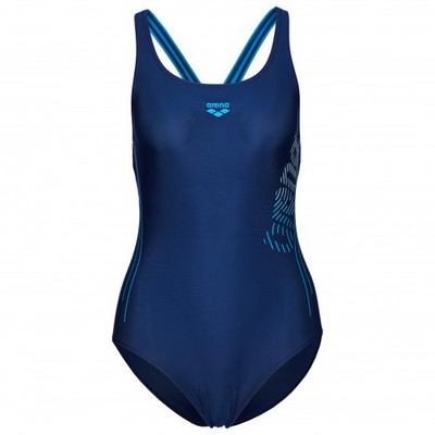 Arena Women's Swimsuit Swimming Costume Shading Lights, Dark Blue, D36 UK/US 32