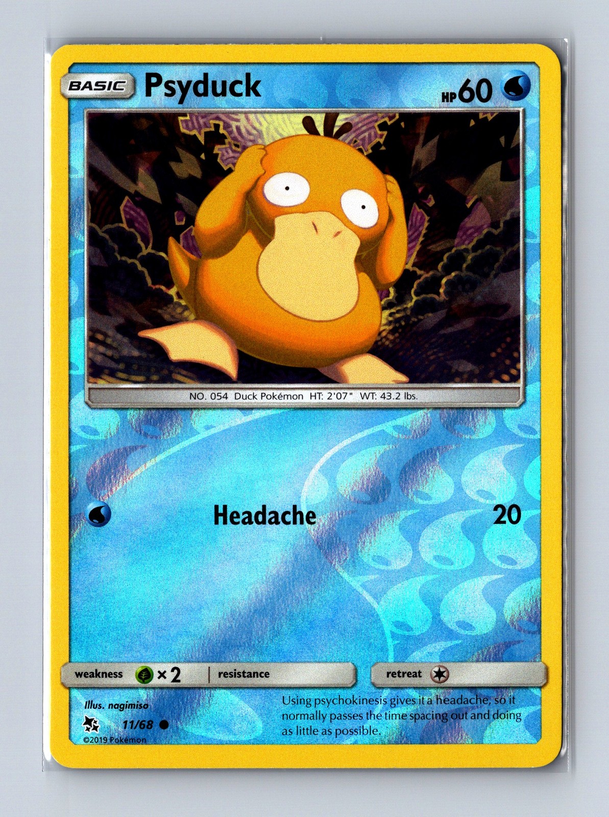 Psyduck Reverse Holo Pokémon Hidden Fates #11/68