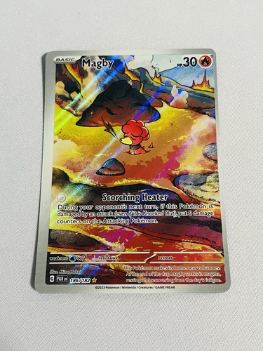 Magby 186/182 SV04: Paradox Rift Holo NM Illustration Rare *OFFCENTER*