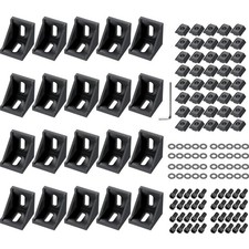 Aluprofil Winkel 40x40 Schwarz 20 Stück Befestigungsmaterial CNC 3D-Drucker