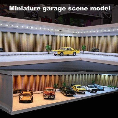1/43 Diorama Diecast Car Garage Model LED Lighted City Street