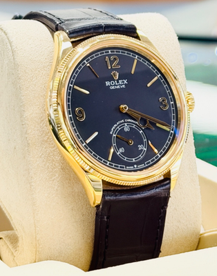 THE　BEST　OF　TIME　ROLEX　WRISTWATCHES【中古】 Rolex 1908 52508 Black Dial 18k Yellow Gold Watch Box & Papers