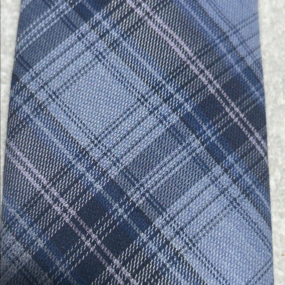 Calvin Klein Classic Blue Plaid Men's Tie NWT thumbnail 4