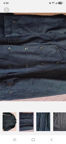 Polo by Ralph Lauren Men's Blue Denim Pea Coat Quilted Lined Button XL image 2