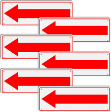 6 Pack Arrow Sign 10 X 3.5 Inch Metal Aluminum Reflective Arrow Directional Sign