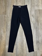 Cheap Chic Moschino Trouser Pants Size 10 Navy Blue High Rise Ankle Side Zip