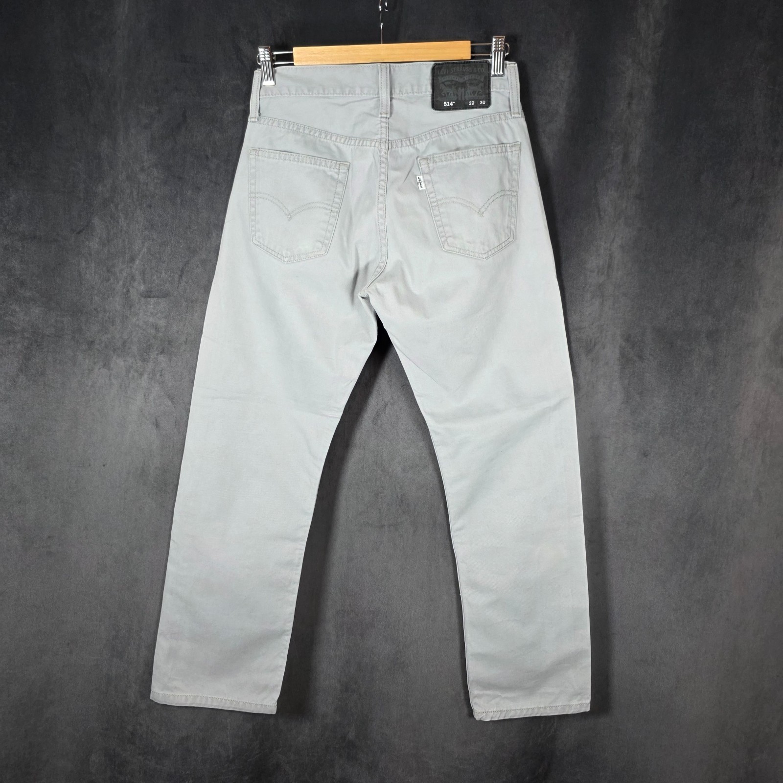Levi’s 514 Men’s Grey Straight Jeans W29 L30 Lightweight Chino Style Denim image 2