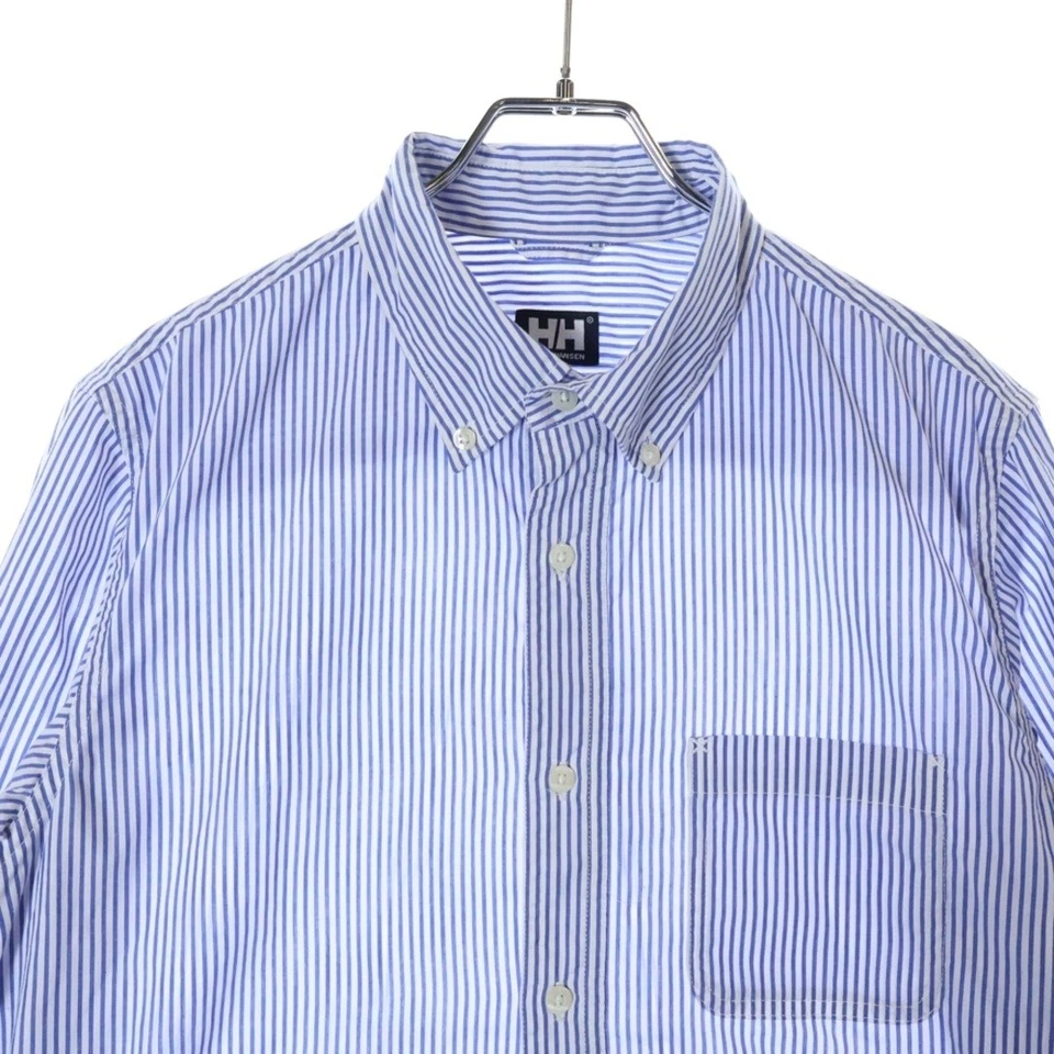 Camisa HELLY HANSEN con patrón de rayas manga larga abotonada azul HZ41701 usada c11 Foto 3 de 4