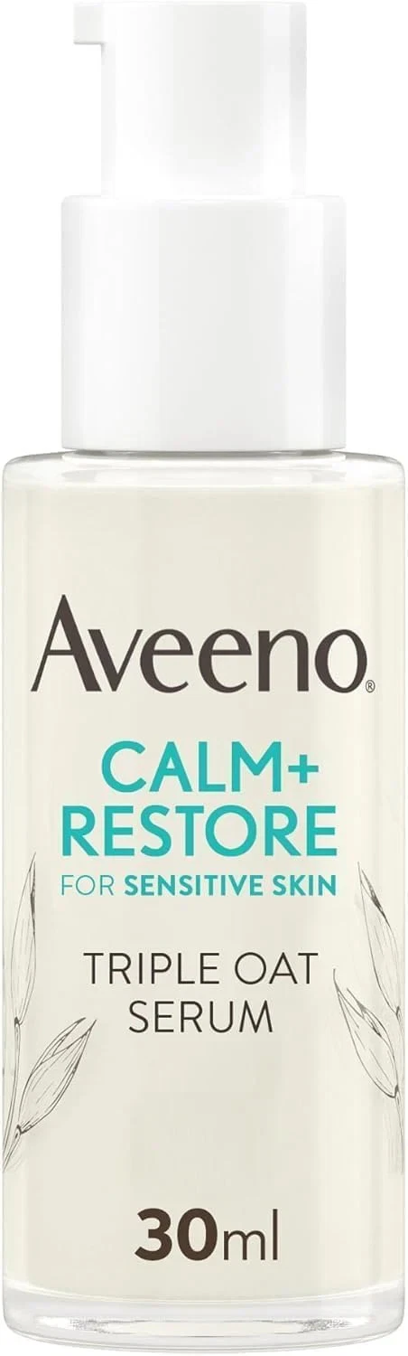 AVEENO Face CALMRESTORE Triple Oat Serum (1 x 30ml), Instantly Smoothing Face
