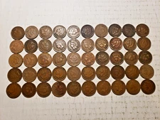 50 - INDIAN HEAD CENTS - 5 OF EACH DATE, 1900 to 1909. G - V/G - ONLY 4 LEFT