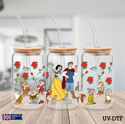 Schneewittchen UV DTF Aufkleber - 16oz Libbey Dose Glasfolie yd461