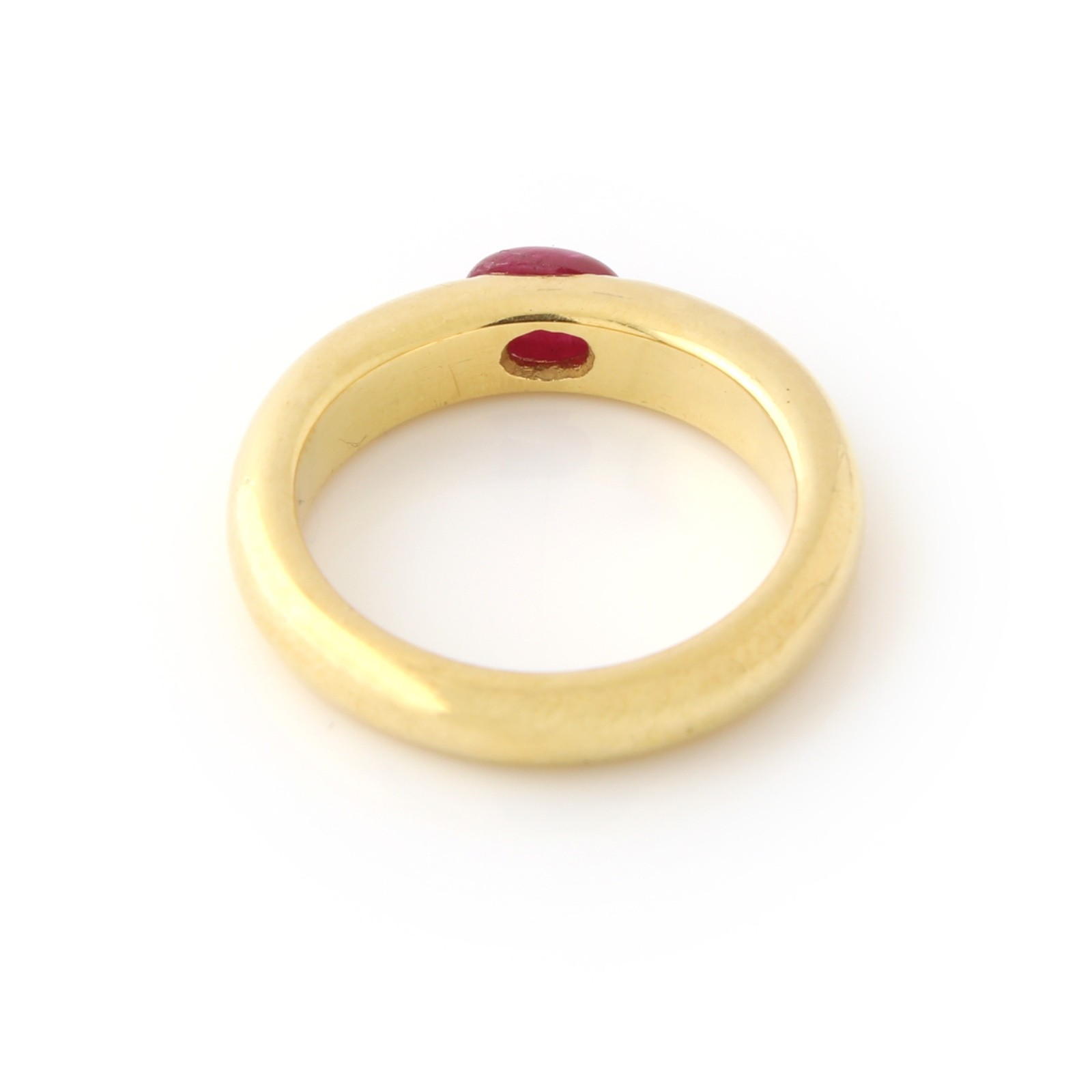 Ruby Cabochon & Diamond Stackable Ring 18k yellow… - image 3