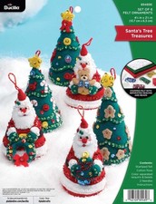 DIY Bucilla Santas Tree Treasures WInter Christmas Felt Ornament Kit