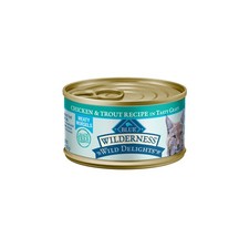 Blue Buffalo Wilderness Wet Cat Food, Meaty Morsels, Chicken & Trout, (24) 3oz C