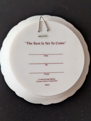Vintage 1998 Priscilla Hillman The Best Is Yet To Come Mini Plaque 3.5cm Dia (S5 - Picture 4 of 7