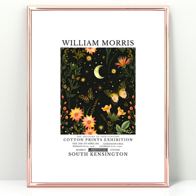 KOSTENLOSER VERSAND William Morris Schmetterling und Blumenmuster Vintage-Druck (nur Druck)