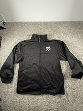 Vintage USA Olympic Committee Men's Black Full Zip Up Jacket Large Made in USA