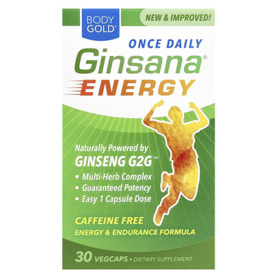 Ginsana  Energy, Caffeine Free, 30 VegCaps