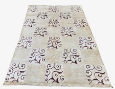 5'X8'X HAND-KNOTTED TURKISH TRIBAL SOFT WOOL MODERN AREA RUG