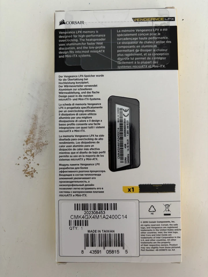 Corsair Vengeance LPX Black 4GB (1x4GB) DDR4 2400MHz Low Profile RAM Memory - Image 2 of 2