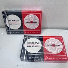 Sony C-60 Auto-Sensor Blank Audio Cassette Tapes 60 Minute Vintage NOS Lot of 2