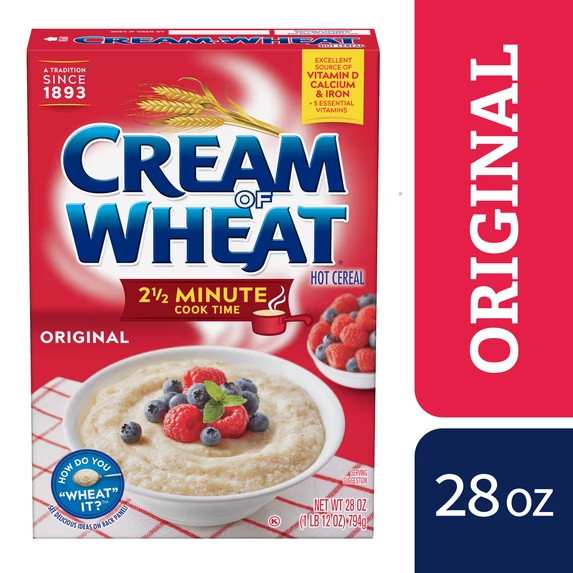 Cream of Wheat 2.5 Minute Hot Cereal, Original Flavor, Kosher, Shelf-Stable, 28 