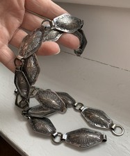 Vintage Navajo Style Silver Tone Link Belt Southwest Arrowhead Motif 31  Tarnish