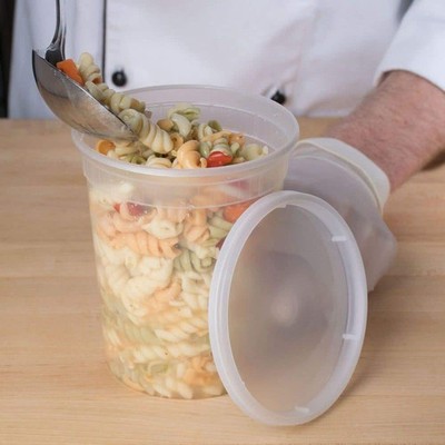Microwavable Hot and Cold Translucent Plastic Deli Food Storage Container wit...
