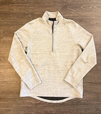 lululemon Double-Knit Cotton Gray Half Zip - Mens Medium