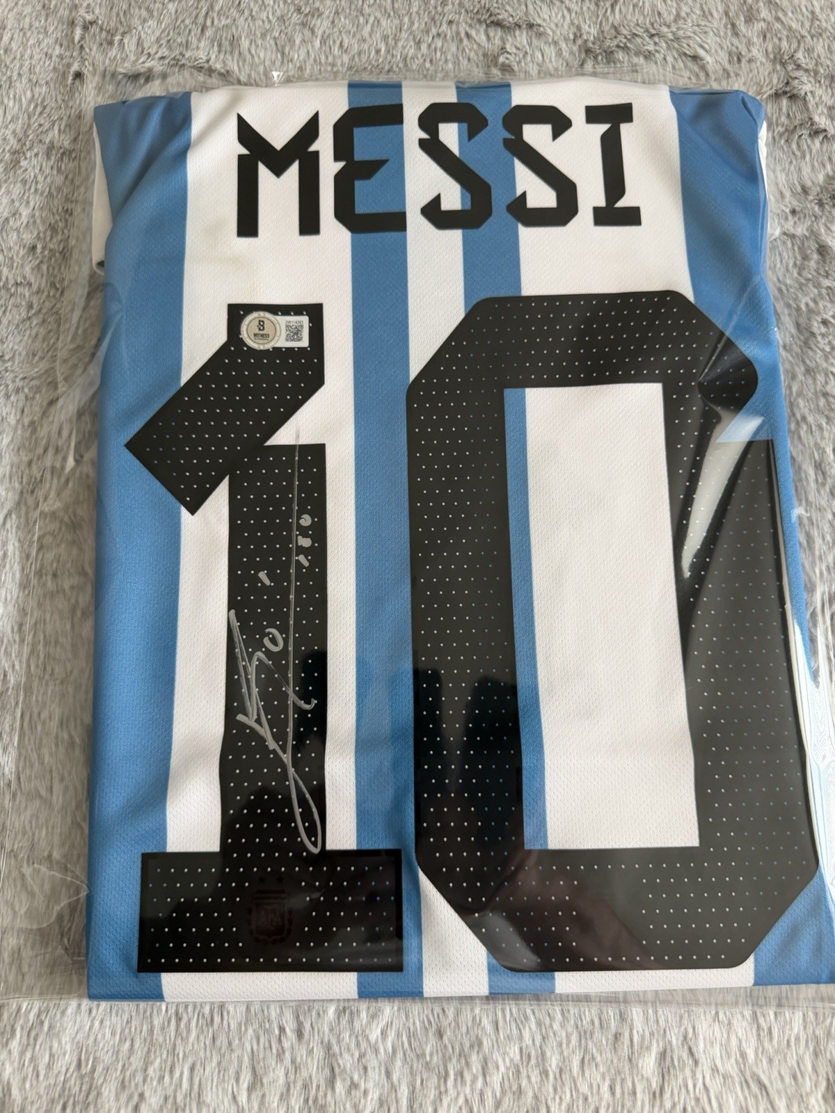 Lionel Messi Signed Argentina 2022 World Cup #10 Witness Auto Fan Jersey view 7