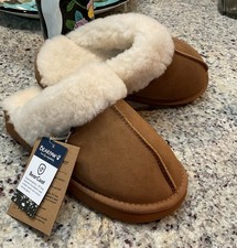BEARPAW Women s Slippers Sz 8 M SIREN Hickory WATERPROOF Bear Coat NWT