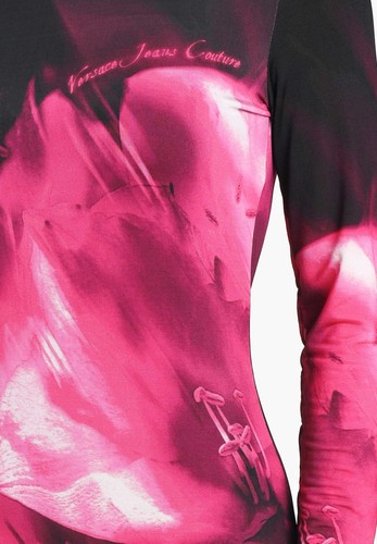 VERSACE JEANS COUTURE Abiti Donna Fuxia Abito midi Abito midi con stampa artisti - Foto 3 di 5