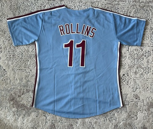 Majestic Authentic Phillies Jimmy Rollins Cooperstown Baseball Jersey Men’s XL - Picture 5 of 6