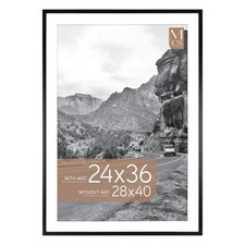 MCS Everline Collection Cadre Poster Mat 28x40 avec Présentoir Photo 24x36, Bl