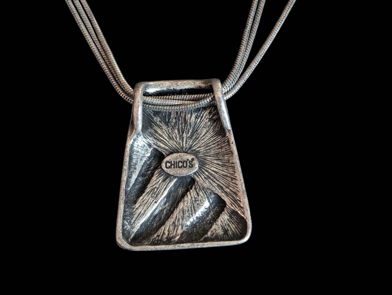 Chicos Distressed Silver Multicolored Rhinestone … - image 5