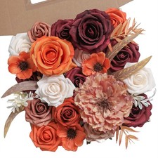 Artificial Flowers Combo Box Set Silk Fake Foliage DIY Wedding Bouquet Cake