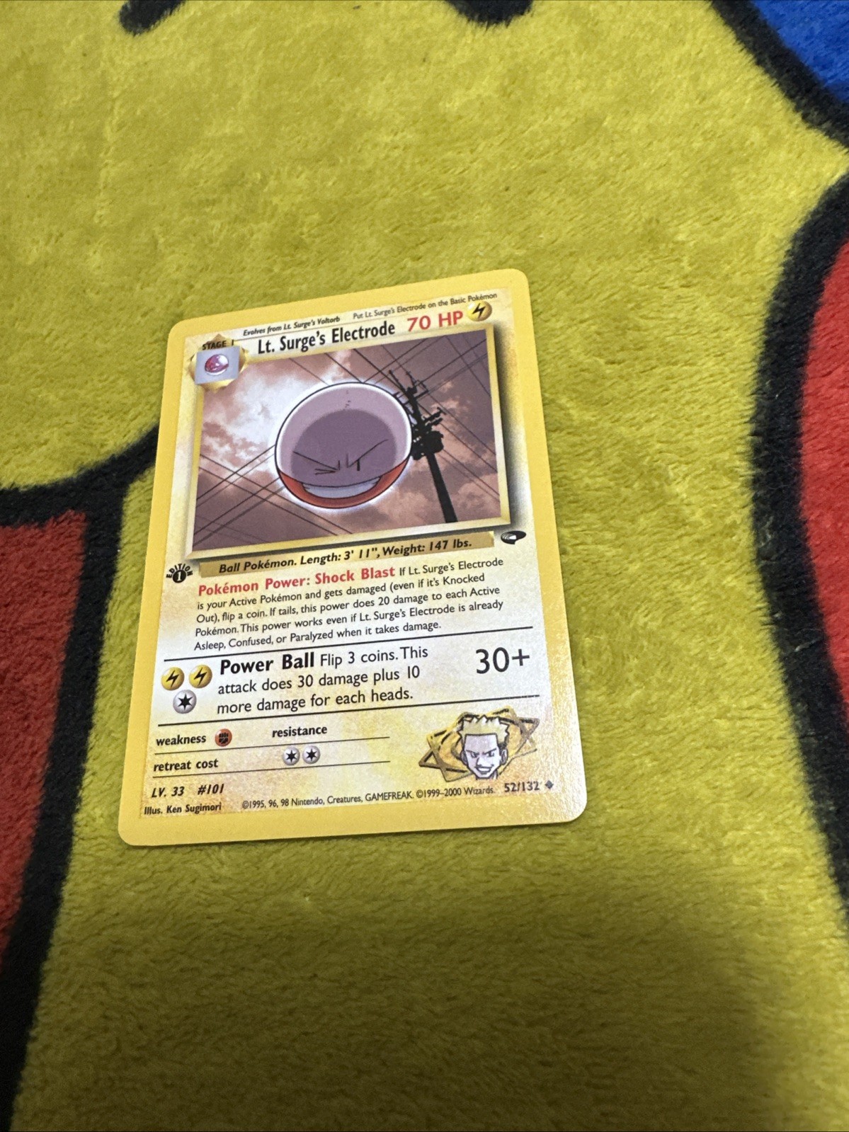 Pokemon 1st Edition Gym Challenge Lt. Surge’s Electrode 52/132 NM/M