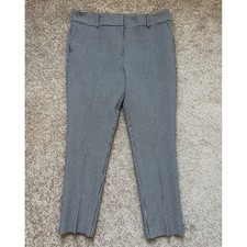 Ann Taylor Pants 8 Houndstooth Career Ponte Office Preppy Academia Trouser Black
