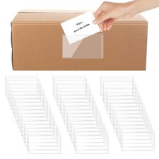 50 Pack Clear Adhesive Pockets Self Adhesive Index Card Pockets with Top Open...