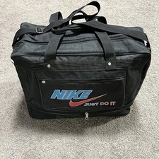 Vintage Nike Black 19" Just Do It Duffel Bag Travel Gym Sports